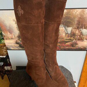 Suede Leather Knee High Boots